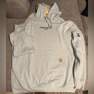 Carhartt Men's Light Blue Hoodie Sweater